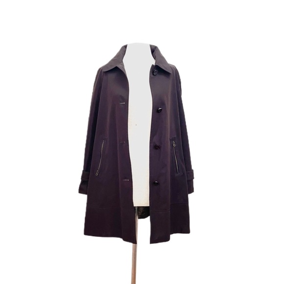 Marc New York Andrew Marc Brown Rain Trench Coat Size Large - Picture 1 of 14